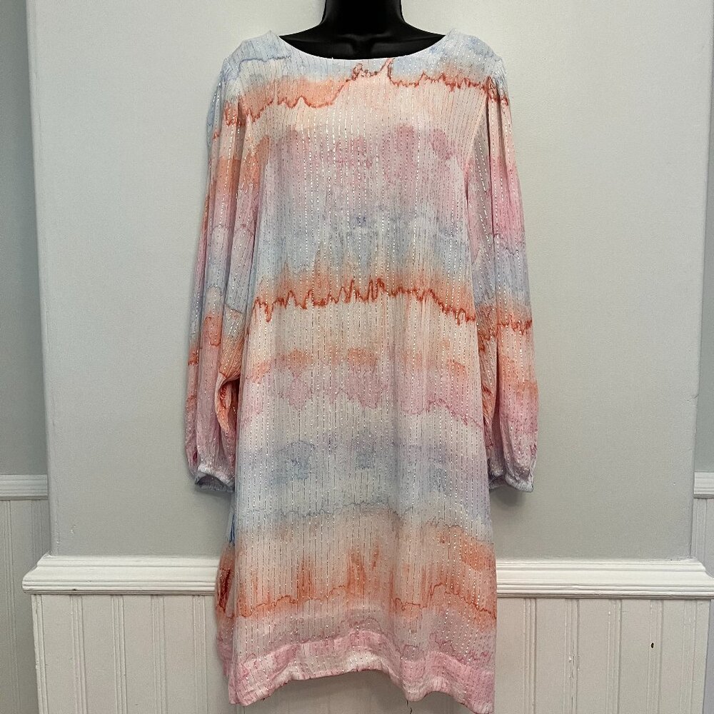 NWOT Charlie Paige Pastel Long Sleeve Tunic Dress, Size L/XL